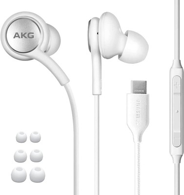 AKG Earphones Type C Plug with Microphone for Unihertz Titan Pocket  - White