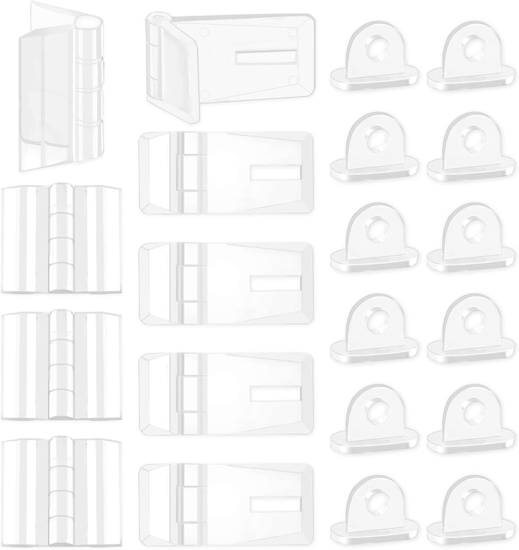 Assortment Kit: 60 Pcs Mini Acrylic Hinges, Hasps, Lock Buckle Latches & Folding