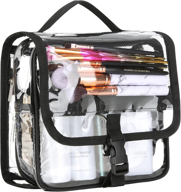 HAOGUAGUA Clear Toiletry Bag with TSA Liquids Travel Bag, Hanging Travel Transpa