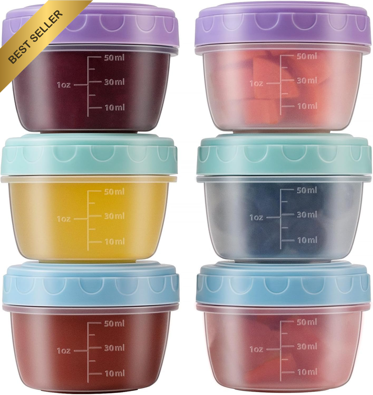 6 Pack 2.7 OZ Salad Dressing Container to Go with Lids, Dishwasher and Microwave
