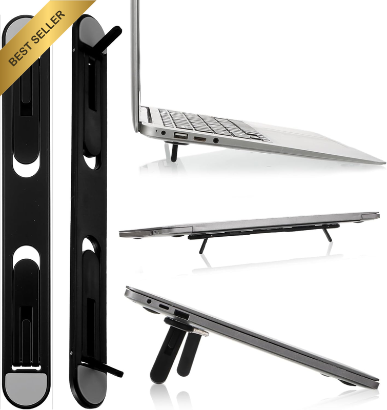 2 PCS Foldable Keyboard Riser Stand, Self-Adjusting Laptop Feet with Dual Angles