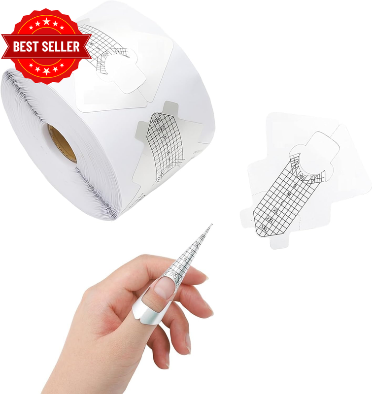 300 Pcs Nail Forms Sticker for Gel Builder, 1 Roll Nail Extension Form, Self-Adh