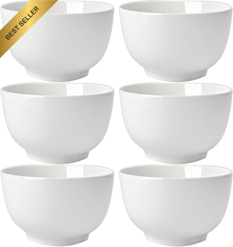 Soup Bowl Cereal Bowls, 28Oz | 850Ml Bone Porcelain Deep Bowl Set of 6 for Salad