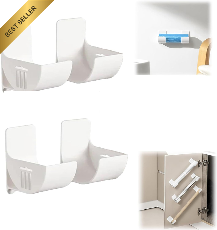 2Pack Trash Bag Holder,No Punching Dispenser Wall Mounted Plastic Bag Organizer