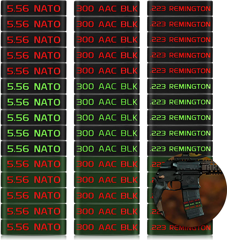 45 Pack Magazine Marking Band 5.56, 223 REM, 300 Blackout Magazine Bands for Acc