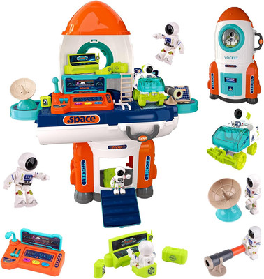Rocket Space Toys for Kids,2 in 1 Space Shuttle with 2 Astronauts,1 Planet Explo