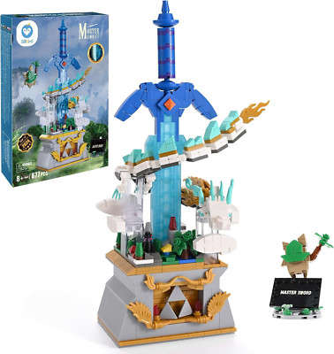 Sillbird Master Sword Building Set with Dragon, Glowing Link Sword Building for