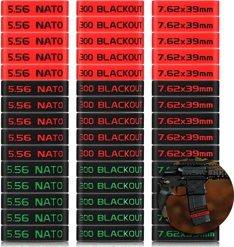 45 Pack Magazine Marking Band 5.56, 300 Blackout, 7.62 X 39 Mm, 3 Colors
