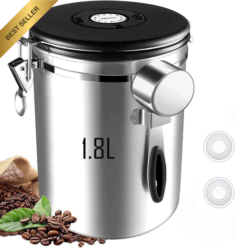 Coffee Canister - Stainless Steel Coffee Storage Airtight Container with Scoop 3