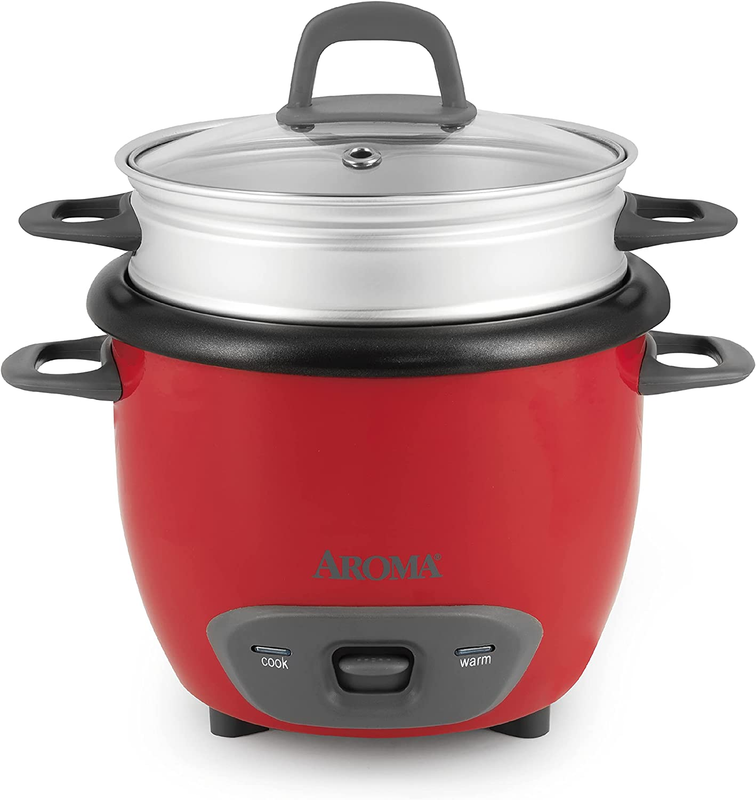 With Steamer Aroma Rice Cooker Maker Food 6 Cup Uncooked