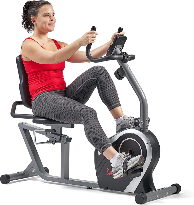 Sunny Health & Fitness Magnetic Recumbent Bike with Optional Exclusive Sunnyfit&reg;