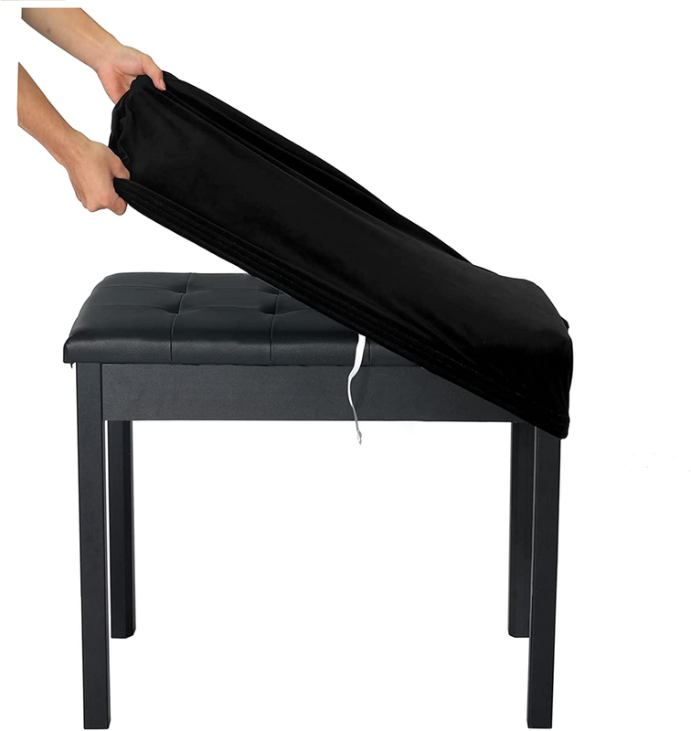 Soft Velvet Piano Bench Cover, (20"- 26.5") L X (11.8"- 15.7