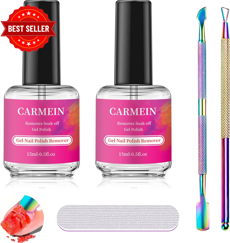 Gel Nail Polish Remover 2-Packs, 15Ml/0.5 Fl Oz, Liquid Formula, Paraben-Free, f