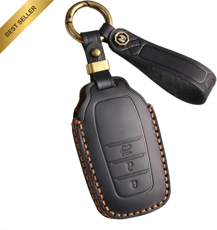 Cowhide Car Key Cover Fit for Toyota RAV4 Corolla Hilux Landcruiser Prado Camry