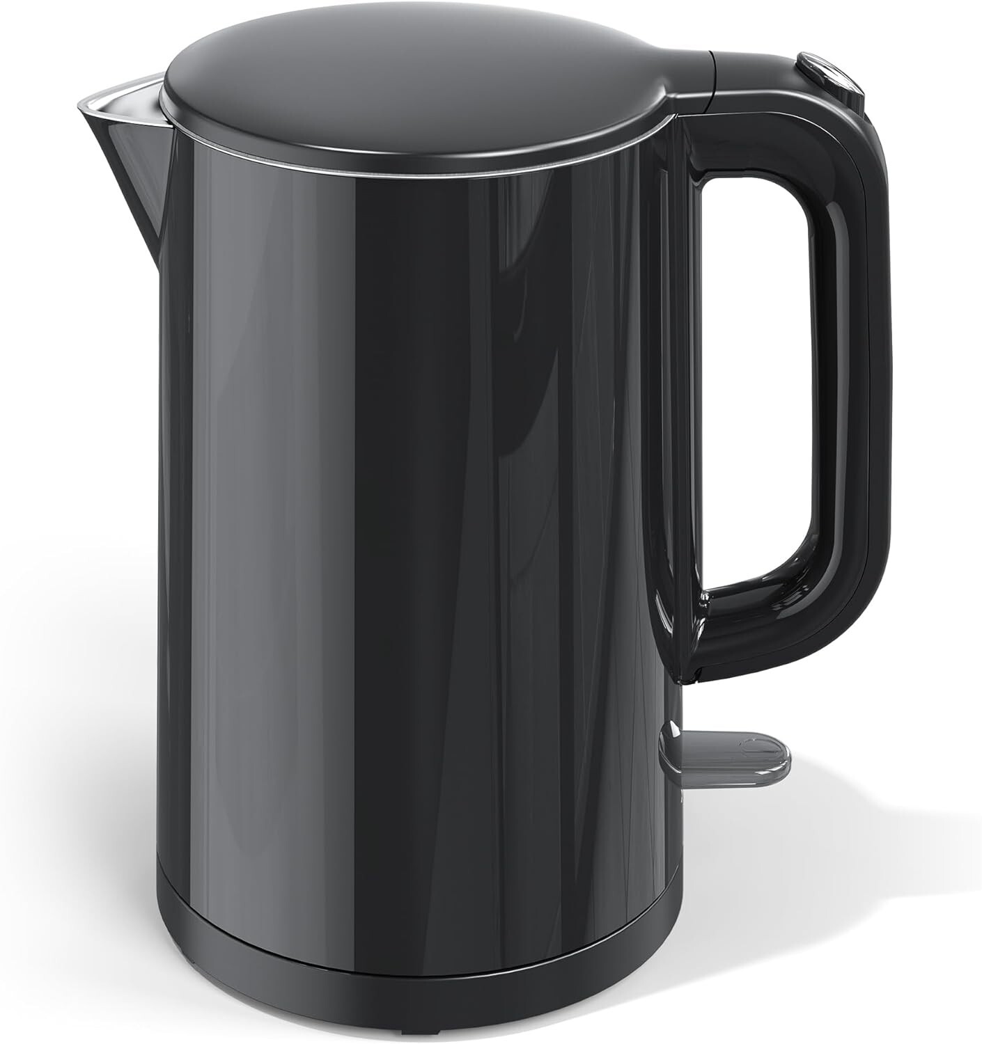 Electric Kettle Stainless Steel Interior Double Wall Black