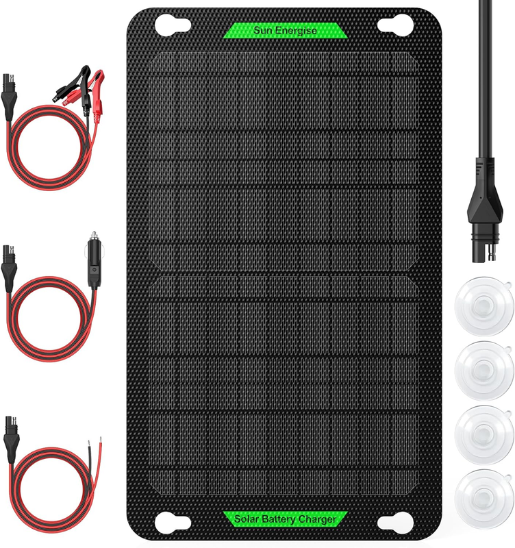10W 12V Solar Car Battery Charger, Waterproof 10 Watt 12 Vol