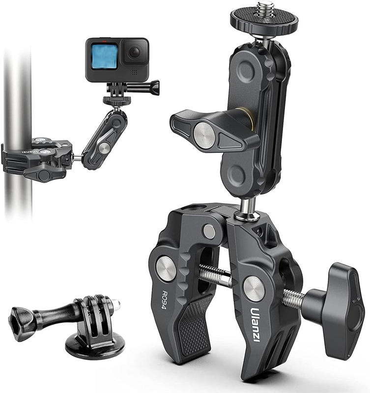 Super Clamp Camera Clamp Mount Monitor 360° Ballhead Magic Arm Double Ball Head