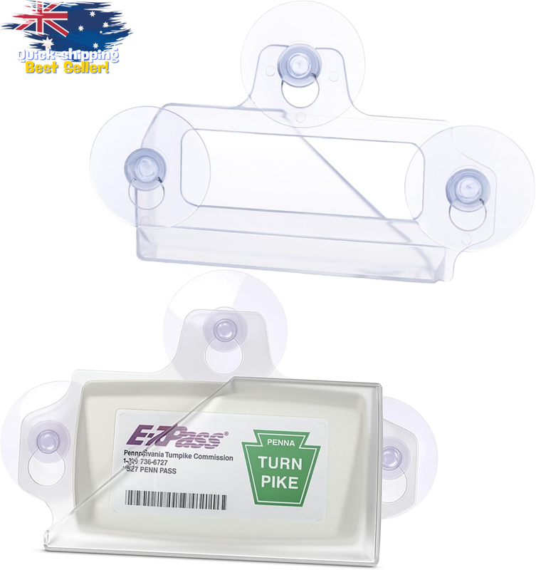 EZ Pass Holder with Strong Suction Cups for Windshield - Clear & Secure