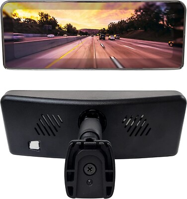 Frameless Rear View Mirror Replacement with 7'' LCD Screen and 4 Video Inputs