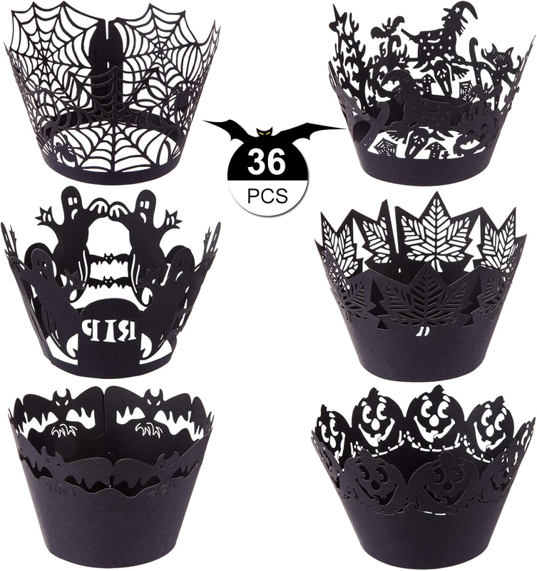 Halloween Muffinförmchen Papier Deko 36 Stück Cupcake Wrapper Tortendeko
