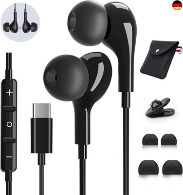 USB C Kopfhörer mit Mikrofon,In-Ear Kopfhörer für Samsung Galaxy S24 S23 Ultra S