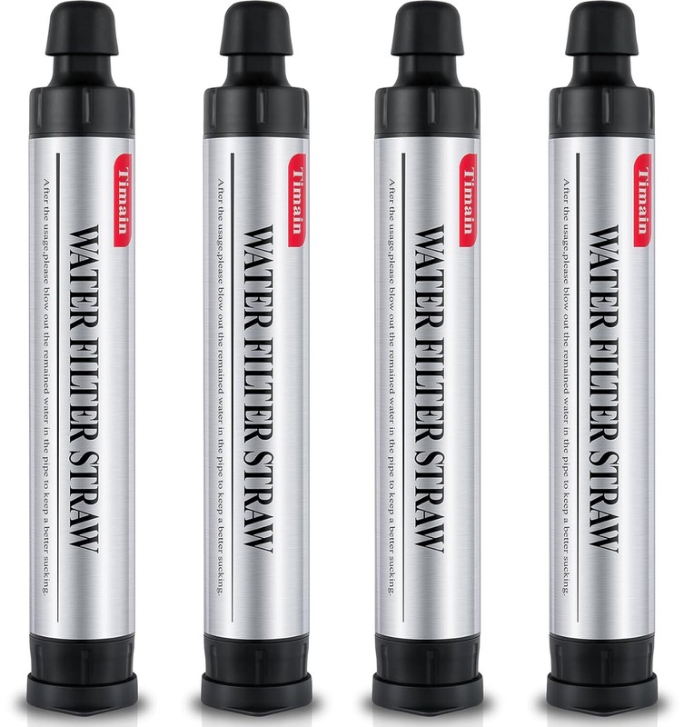 2 Pack 4-Stage Filtration, High Flow Rate Water Filter Straw for Emergencies