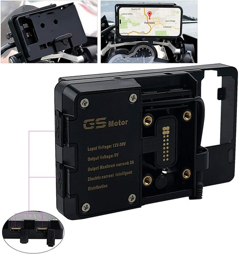 Motorcycle Smartphone GPS Handlebar Mount Holder Dual USB Un
