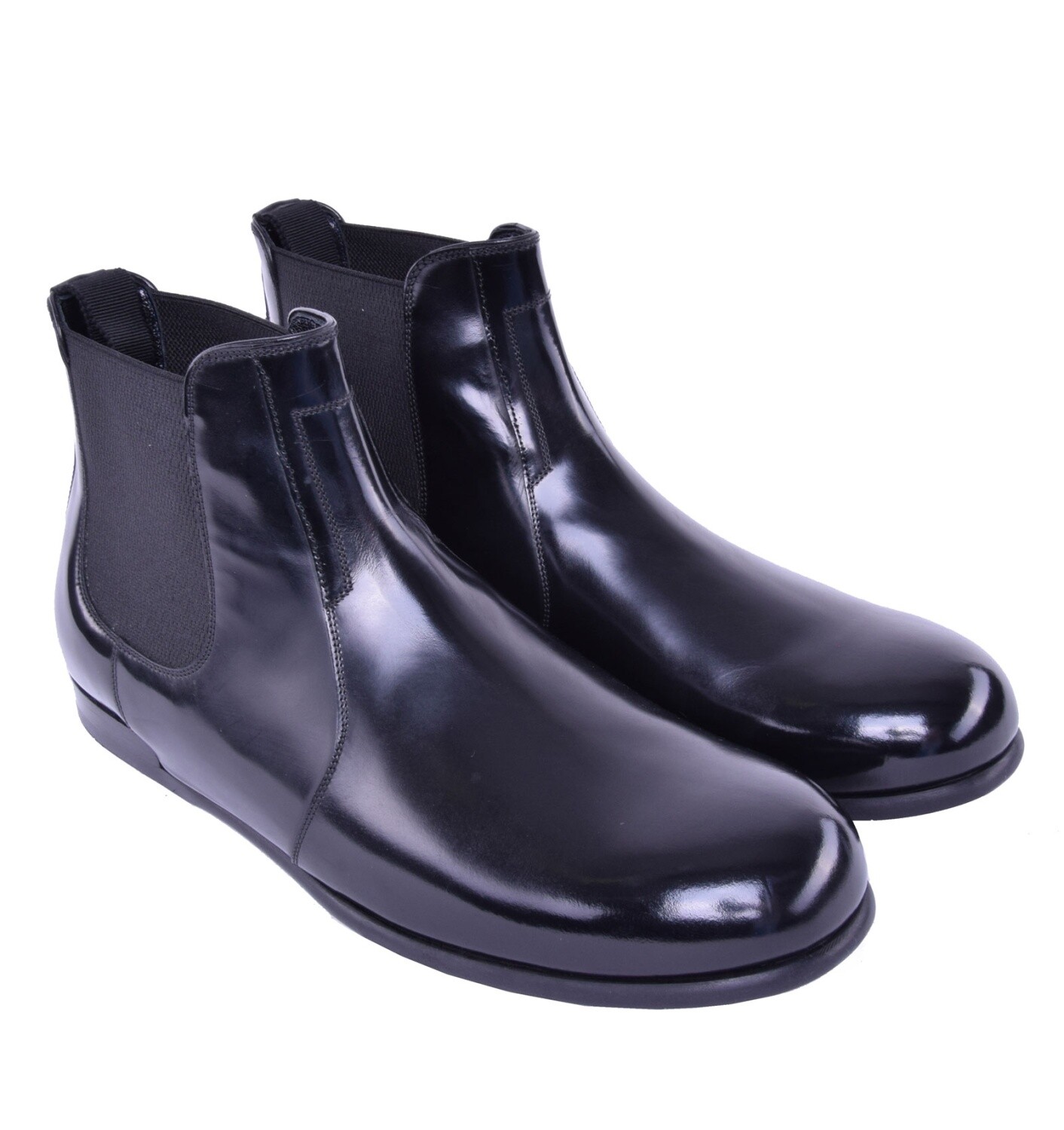 Pre-owned Dolce & Gabbana Formal Leather Boots Shoes Black 03822