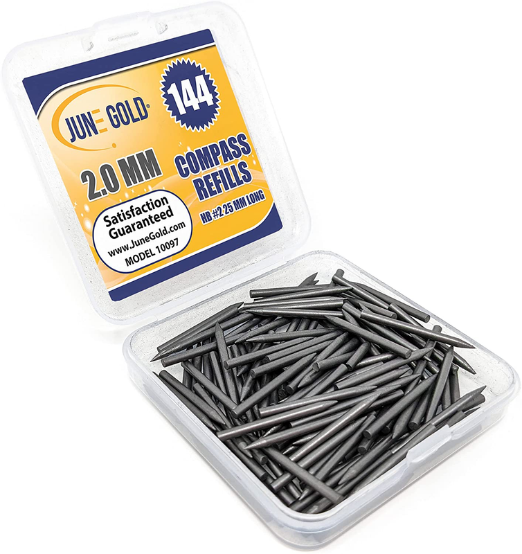 144 Compass Refills, 2.0 Mm HB #2 Lead Refills, 25 Mm Length, Extra Bold Thickne
