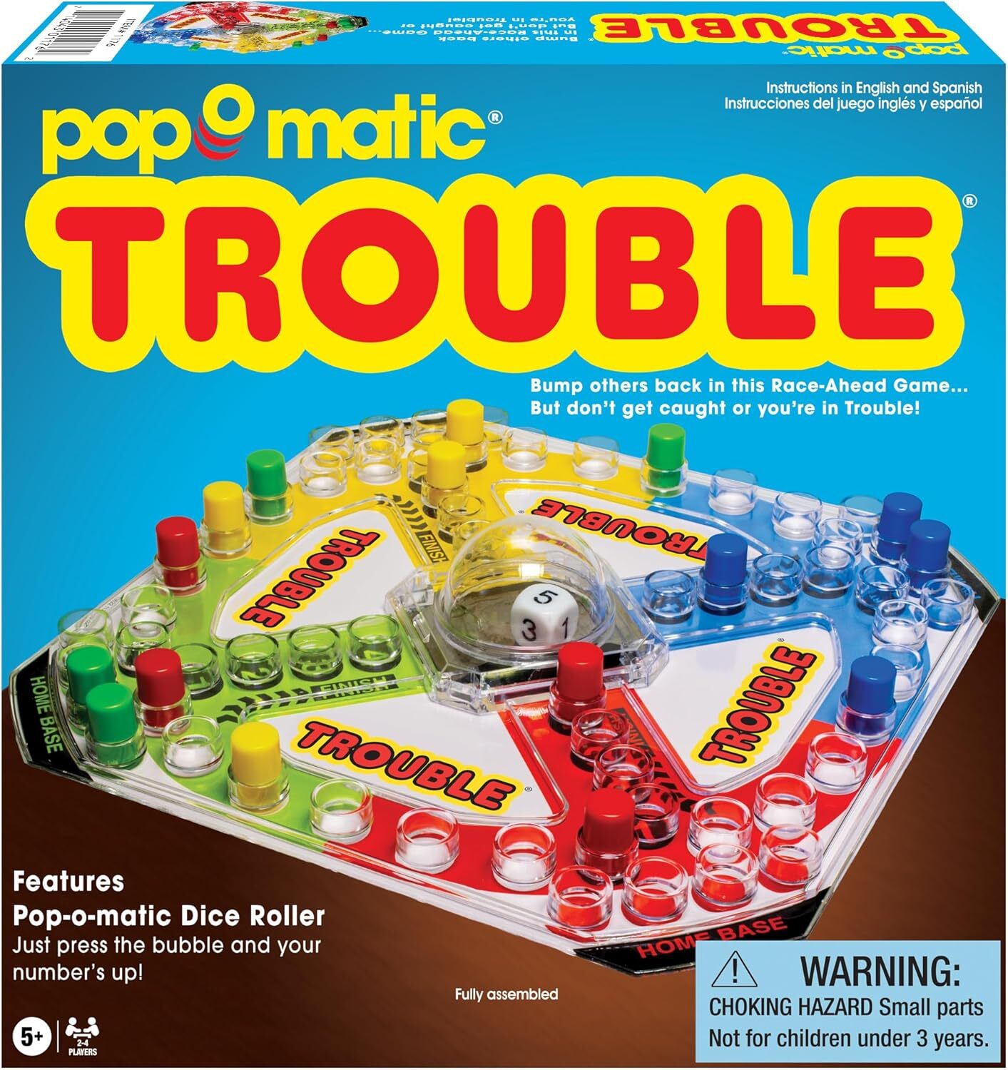 Pop-O-Matic Trouble Board Game - Family Game Night Kids