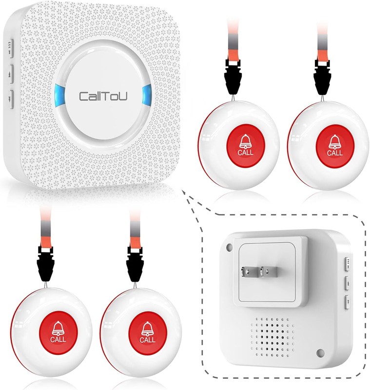 Caregiver Pager Wireless Call Button Smart Bell Alert System for