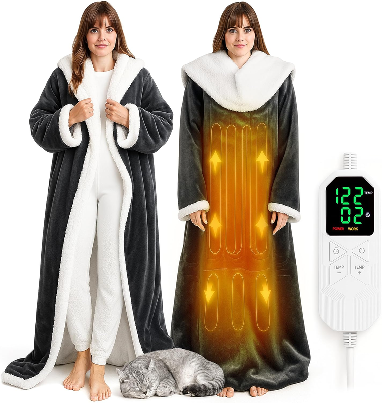 Wearable Heated Blanket with Foot Pocket, 70