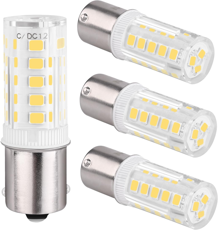 4PCS 1156 LED Bulb 12V 24V, BA15S LED Bulbs Bayonet Single Contact Base for Land
