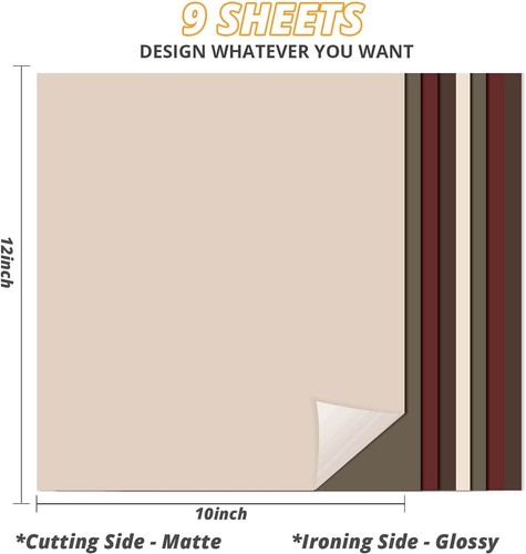 HTVRONT 9Pcs 3D Puff Heat Transfer Vinyl 12x10" Iron on Puff Vinyl for T-Shirts