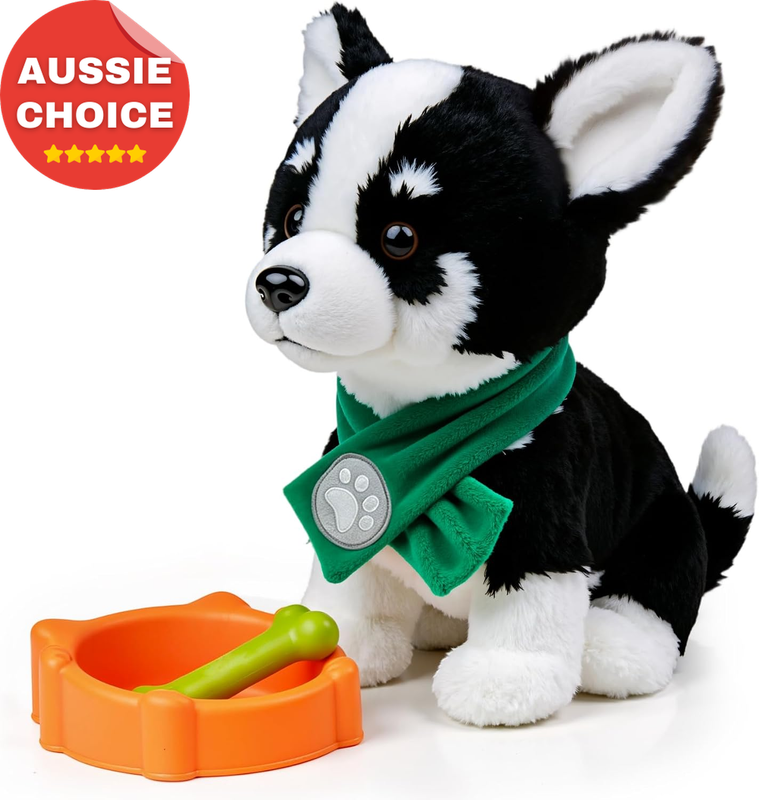 Interactive Plush Barking Dog Toy Voice-Activated Talking Puppy Kids Gift 3-6+