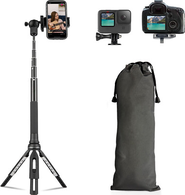 55'' Portable Selfie Stick Handheld Tripod Monopod Stand for GoPro Hero 12 11 10