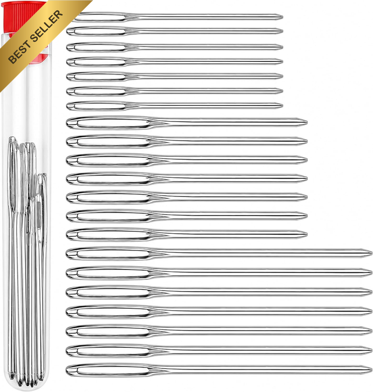 21 Pcs Large Eye Sewing Needles Set, Stainless Steel Hand Sewing Needles (5.2Cm/
