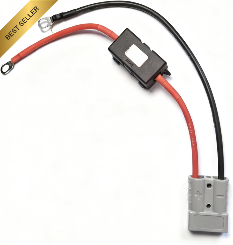 50A Anderson Plug with 30Cm 10AWG Cable, O-Ring Terminals, Midi Fuse Kit 50A Mid