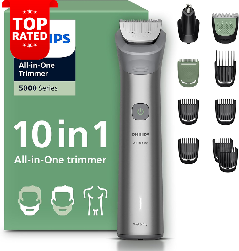 Philips Multigroom 5000 All-In-One 10-Piece Trimmer Shaver Clipper 7 Lengths