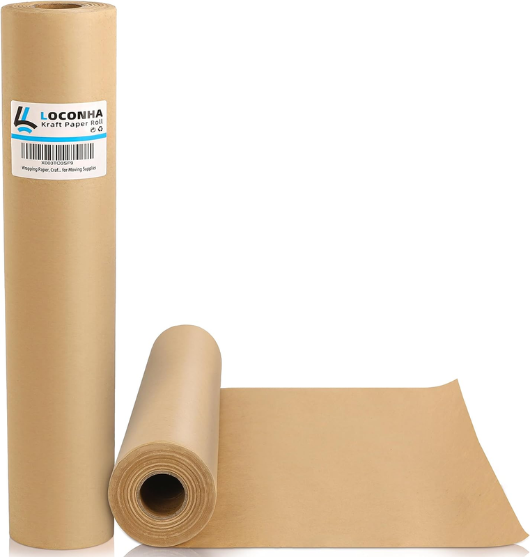 , Craft Paper, Brown Kraft Paper Roll 17.8"x 100ft For Gift 