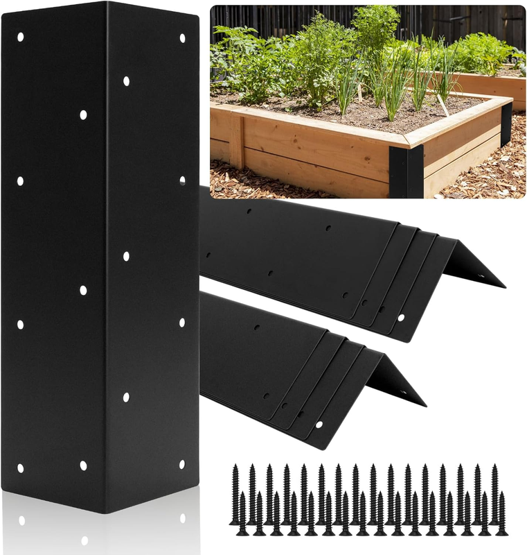 8 PCS Raised Garden Bed Corner Brackets for 10-24 Inch Wood Frame