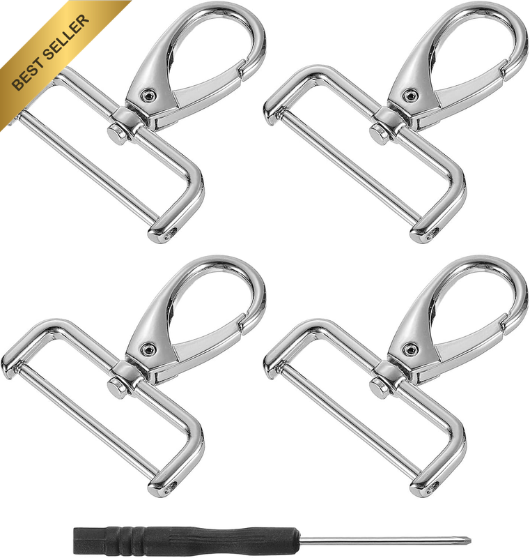 4Pcs Swivel Clasps Hook, 38Mm(1.5 Inch) D Ring Detachable Snap Hook Metal Lobste