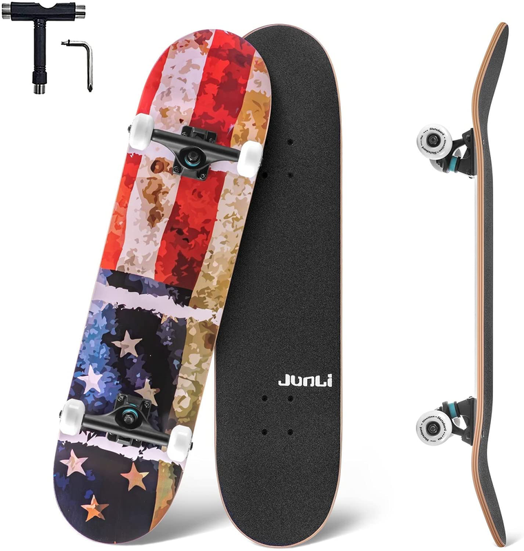JUNLI NEW Skateboard Complete 31 x 8 Concave Double Kick Maple Deck American ...