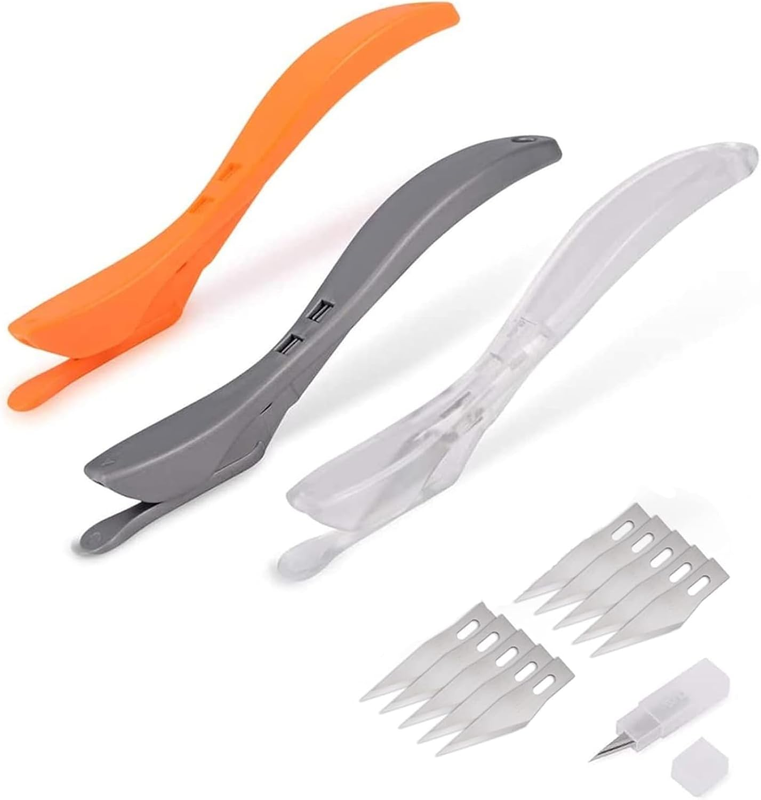 3-Pack Wrapping Paper Cutter, Safety Concealed Blade Gift Wrap Cutter with 10 Re