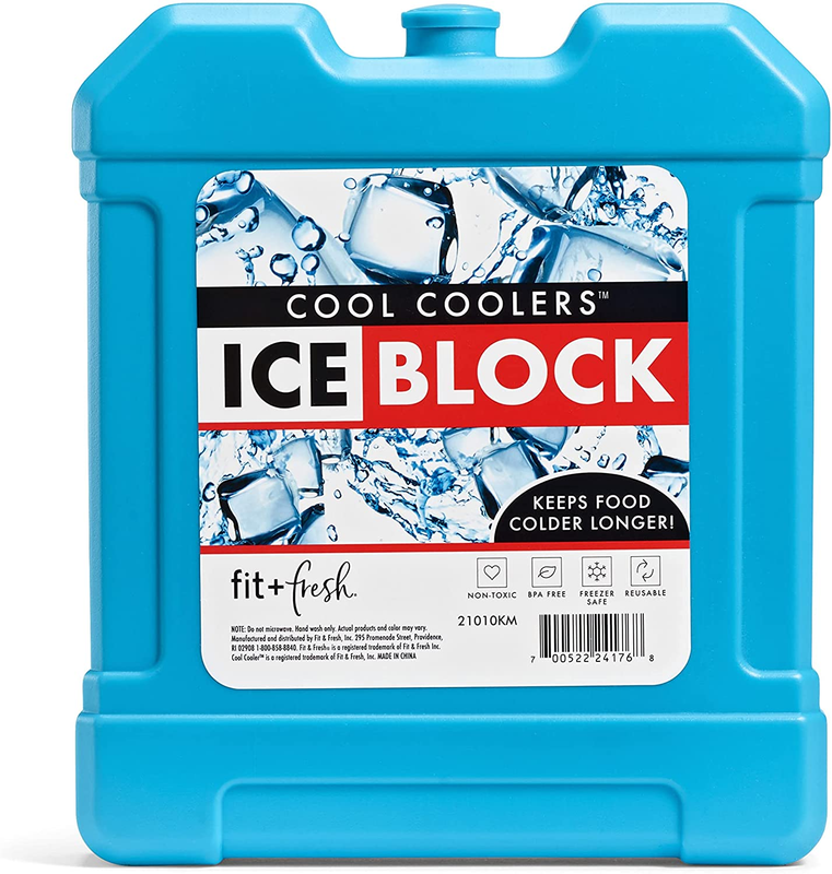 Fit and Fresh Cool Coolers Ice, Large Block, Blue Block