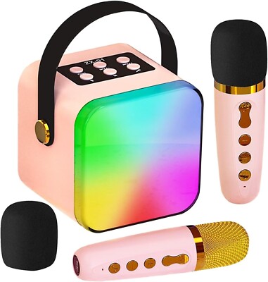 Mini KTV Karaoke Machine Bluetooth Speaker with 2 Microphone Home Sound System
