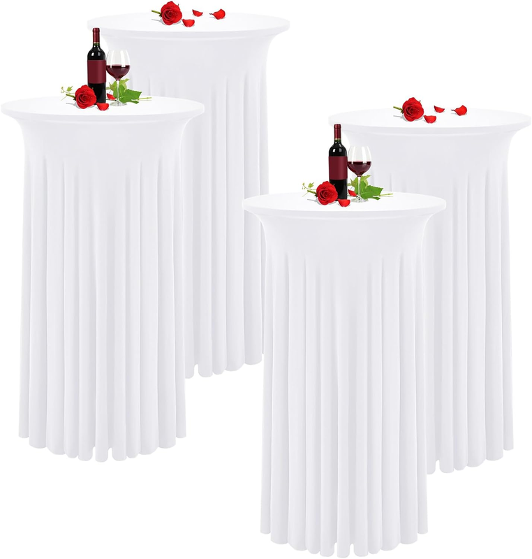 4 Pack round Cocktail Table Skirt Stretch Table Skirts for round Cocktail Table