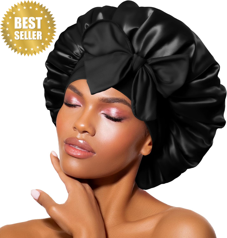 Silk Bonnet for Sleeping,Silk Hair Bonnet with Adjustable Tie Band,Sleep Cap Sca