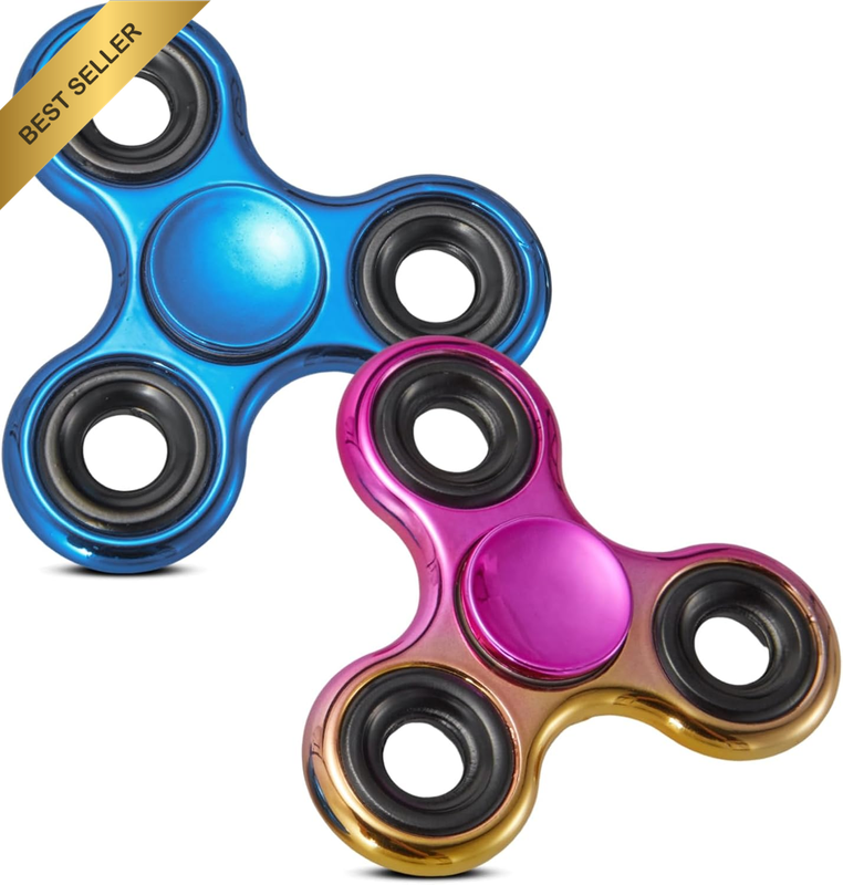 2 Pack Metal Fidget Spinner Valentines Day Gifts for Kids Adults ADHD Anxiety Re