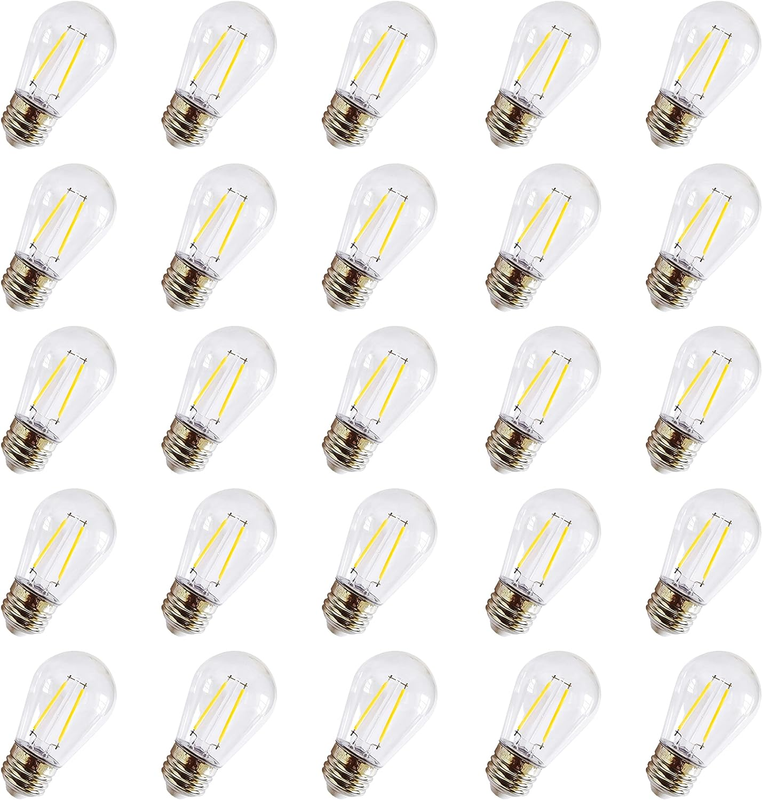 11 Watt Outdoor Light Bulbs, S14 Warm Replacement Bulbs for Outdoor Patio String
